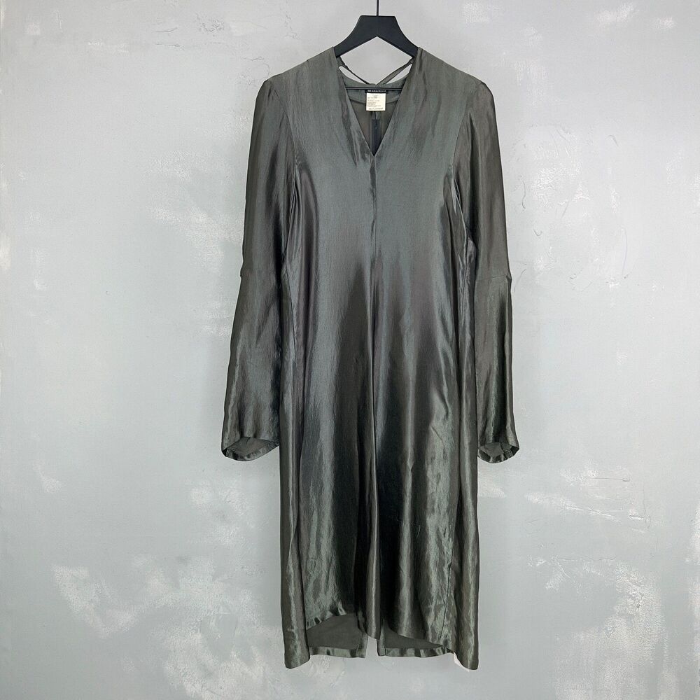 Vintage Ann Demeulemeester Midi Long Sleeve Silky Robe Dress FR 36, US XS-S
